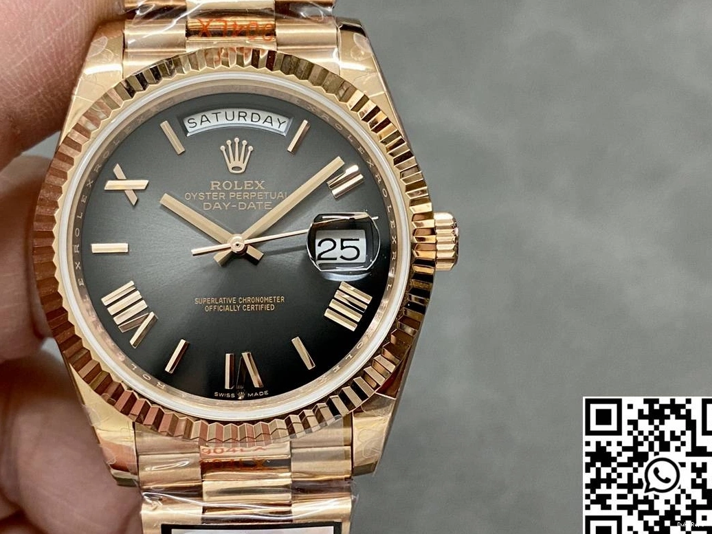 228235-0055 Day QF Steel Dial v5 Tungsten Rolex Date Factory Grey 0317